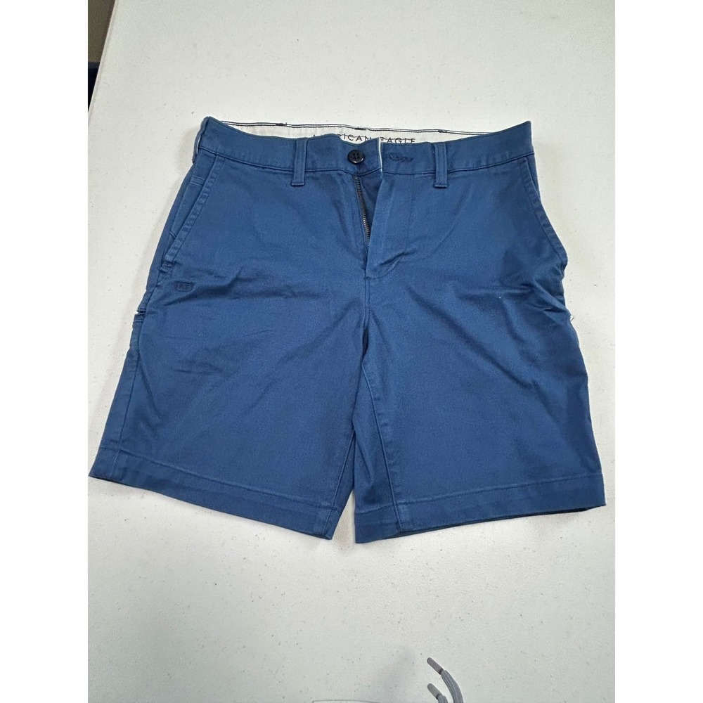 American Eagle Outfitters Slim Fit Flex Chino Shorts Blue Mens Size 28 AE Flex
